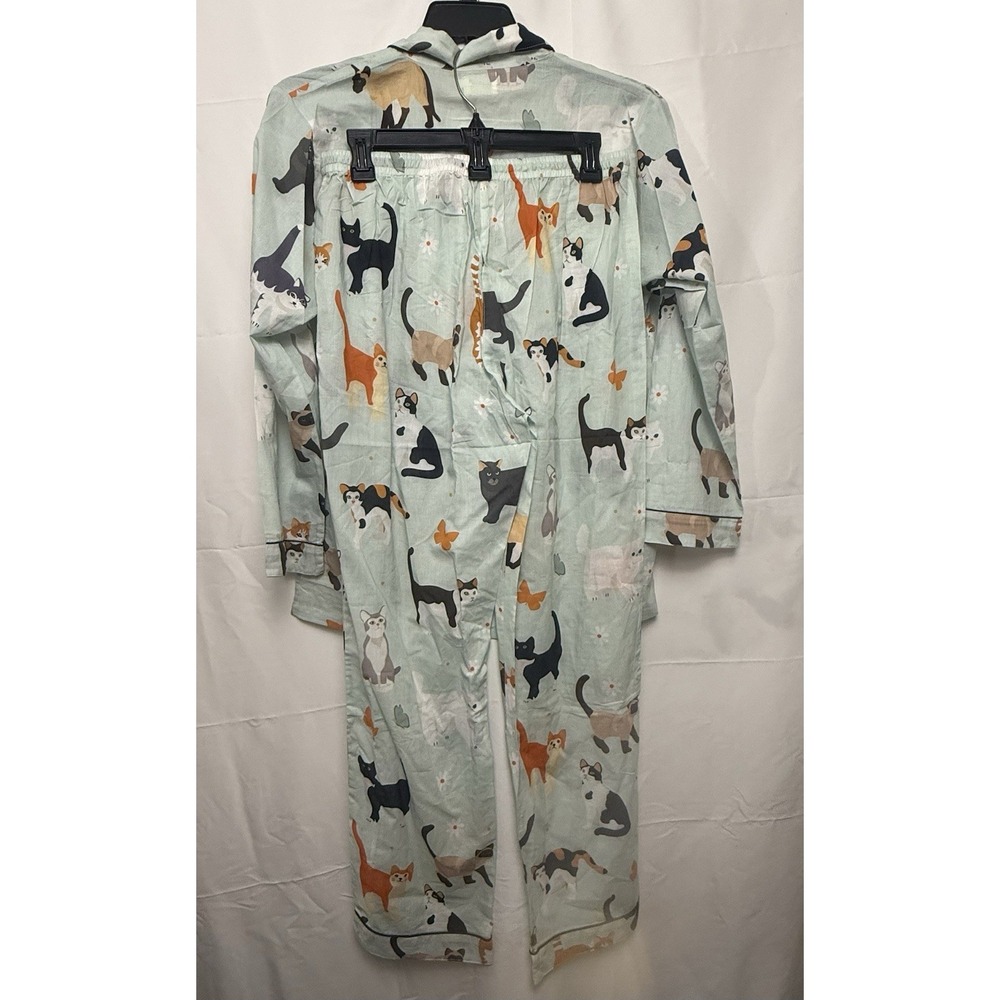 Signals 100% Cotton Pajamas Set Cat Print Size L - Picture 2 of 5